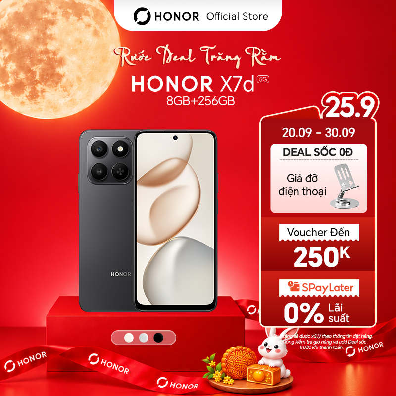 Điện Thoại HONOR X7d 5G 8GB+ 256GB | Pin 6500mAh | 6.77 inch | Snapdragon 6s Gen 3 | BH 18 Tháng