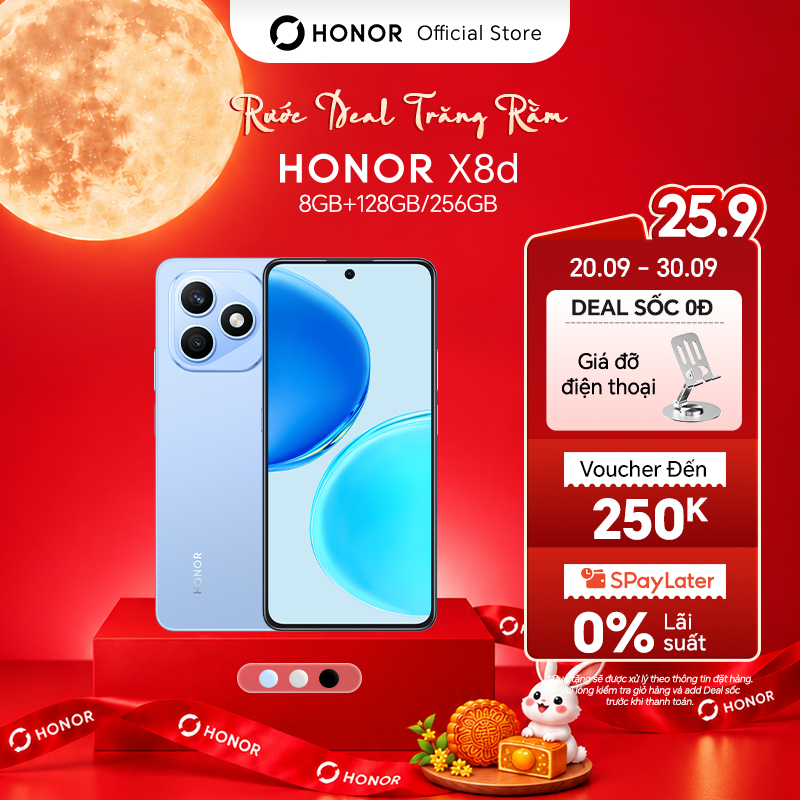 Điện Thoại Honor X8d 8GB +128/256GB | Camera 108MP|  Snapdragon 6s Gen 2 | Pin 7000mAh | BH 18 Tháng