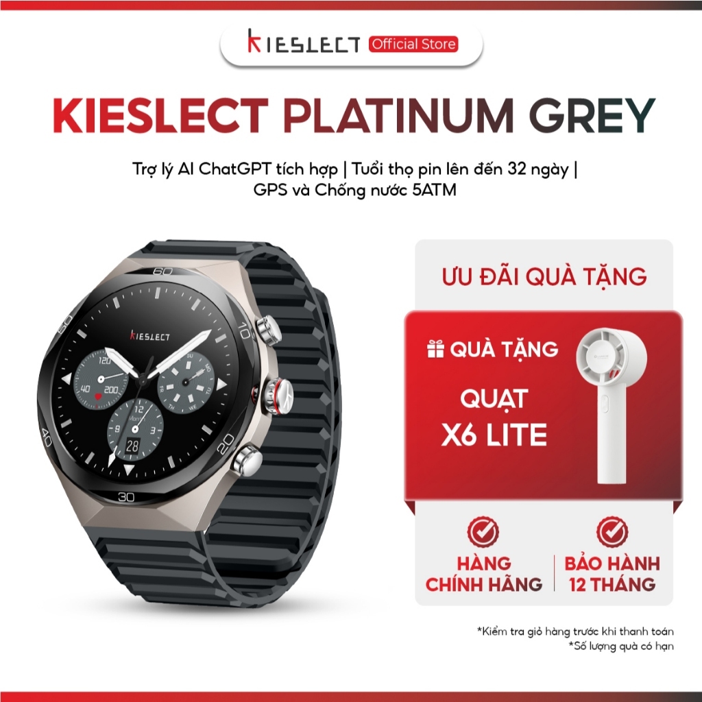 Đồng hồ thông minh Kieslect AI Elite 2- Elite 2 Titan Black/Platinum Grey -Màn hình LTPO AMOLED 1.46