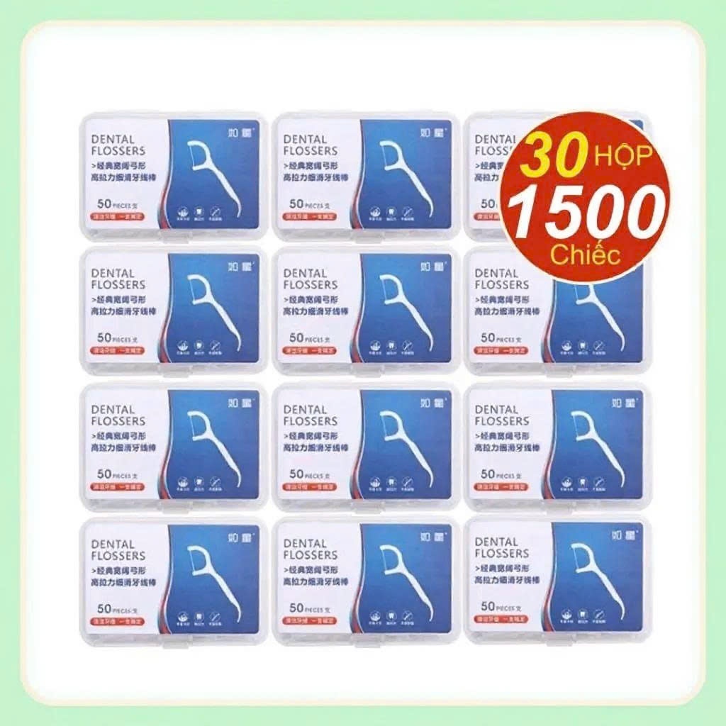 <CHÍNH HÃNG> 12 Hộp Tăm chỉ nha khoa AZAMI Chính Hãng - Sợi PTFE Tiệt Trùng, Nhựa HIPS Dẻo Dai @
