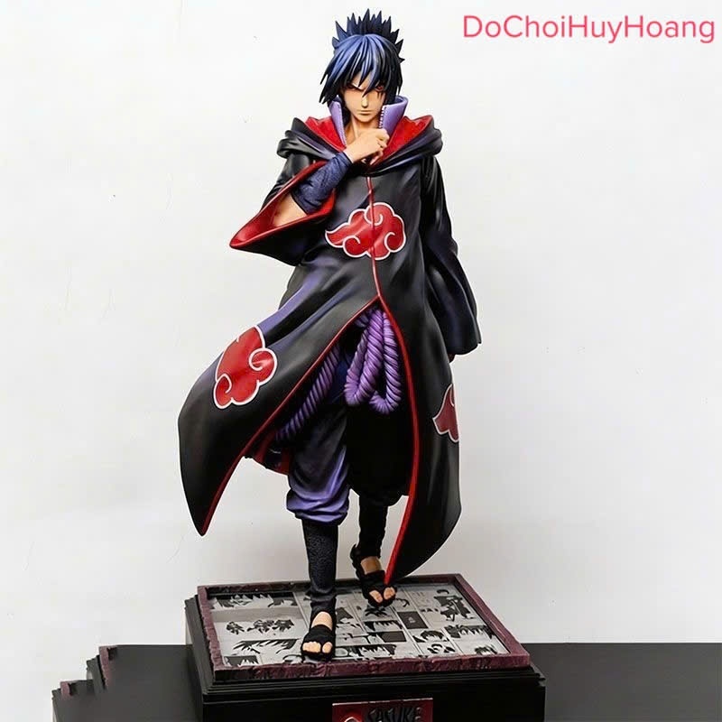 Mô hình tượng nhân vật Uchiha Sasuke Akatsuki đế led 35cm
