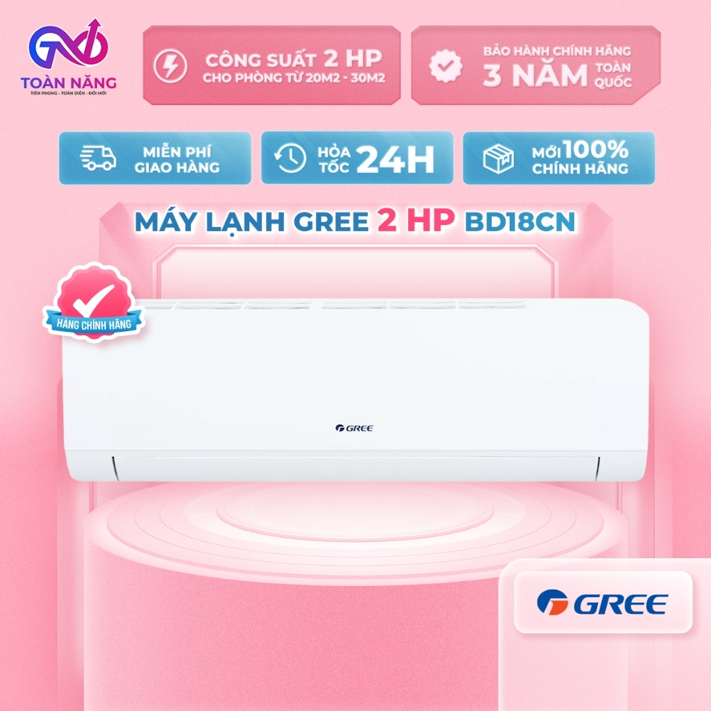 Máy Lạnh Gree 2 HP BD18CN - Cảm Biến Nhiệt Độ I Feel - Sấy Khô Dàn Lạnh X-Fan - Chính Hãng
