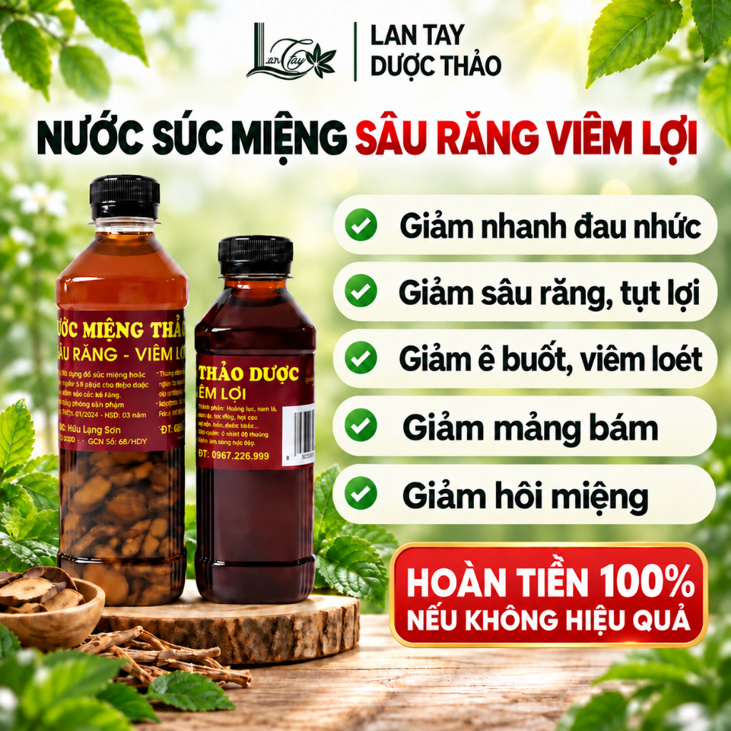 Nước Súc Miệng Sâu Răng Viêm Lợi Tụt Lợi - Nước Xúc Miệng Giảm Đau Răng, Chảy…
