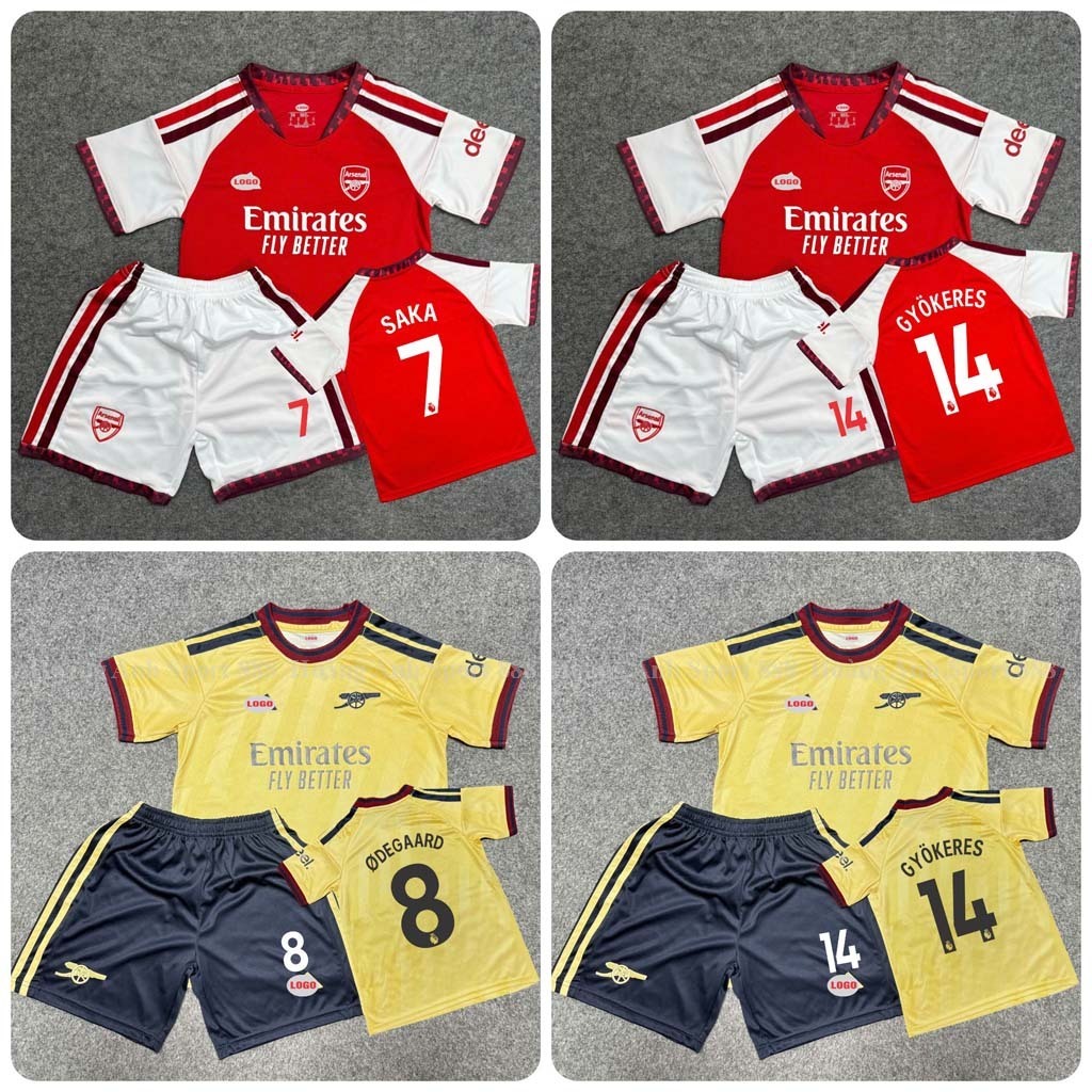 Bộ Quần Áo Bóng Đá Trẻ Em CLB Arsenal 2026/2027- Vải Polyester Thái Gai Lưới