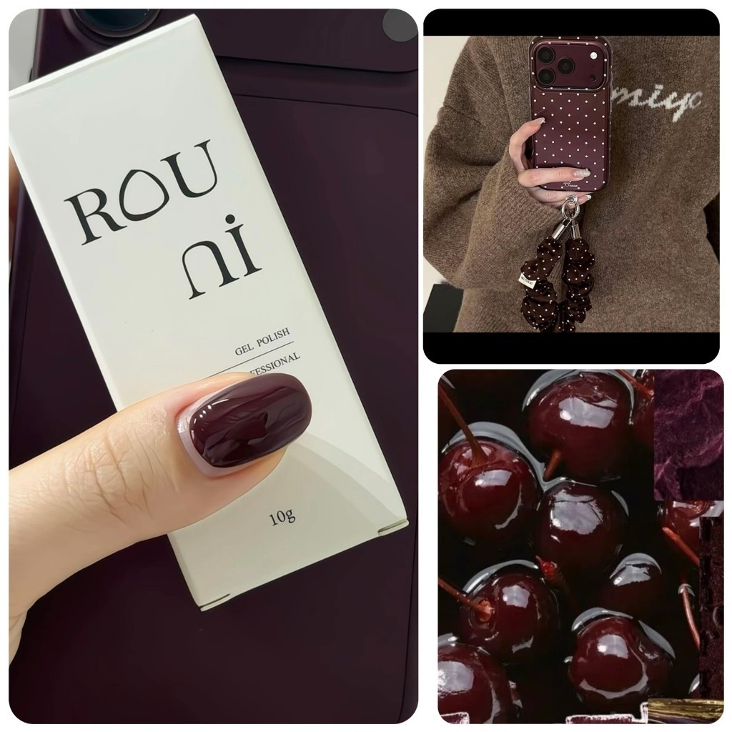 ROUNI Sơn Gel Burgundy Màu Đỏ Mận Cherry Trầm Sang Chảnh, Tôn Da Dễ Mix Đồ…