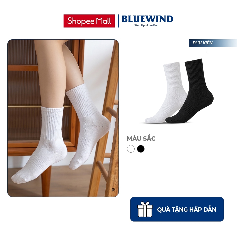 Tất Vớ Nữ Cao Cổ BlUEWIND Tất Cotton Co Giãn, Thoáng Khí, Bền Đẹp 82206