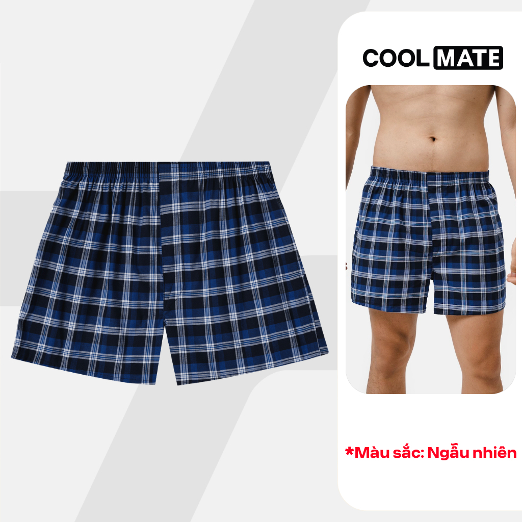 Quần đùi mặc nhà nam kẻ sọc mềm mại thoáng mát MÀU NGẪU NHIÊN Coolmate [ Không đổi trả ]