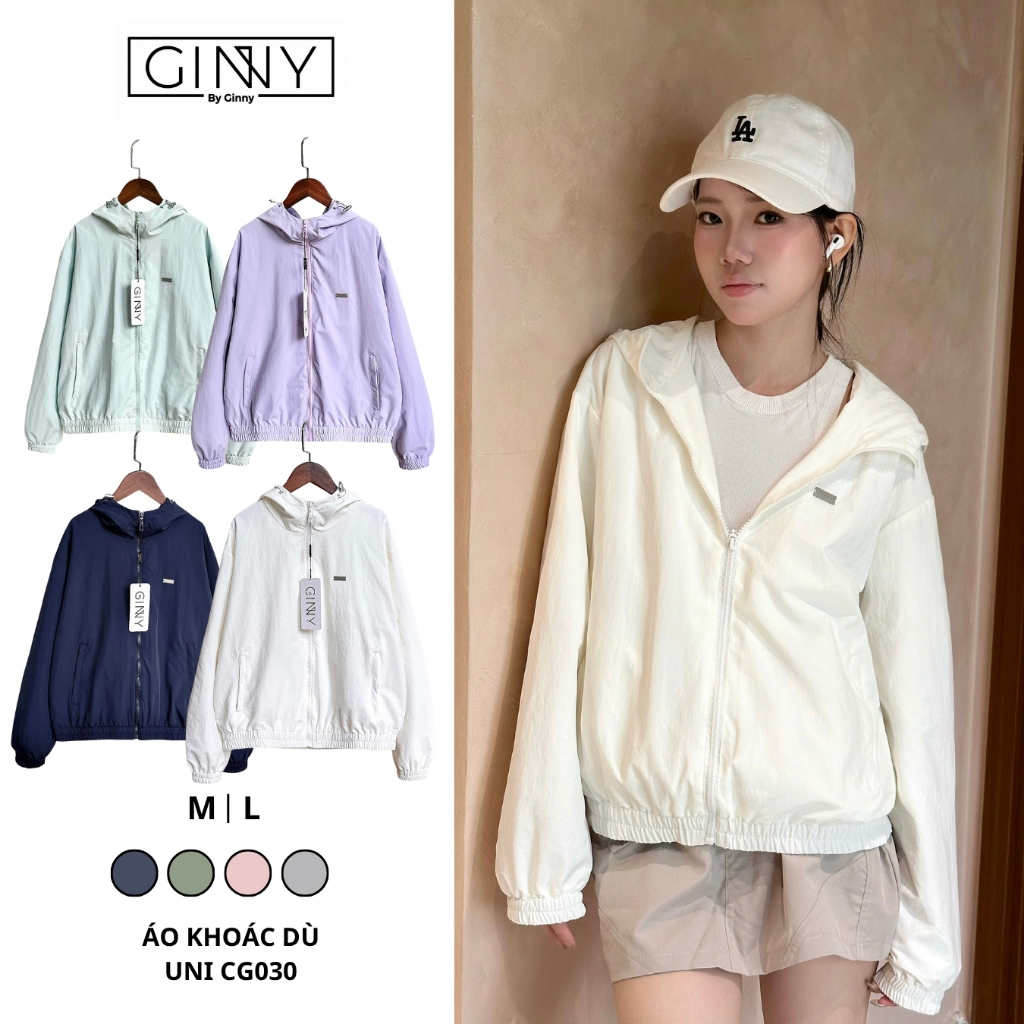 𝐆𝐈𝐍𝐍𝐘 Áo Khoác Dù Uni CG030 Chất Vải Chống Nắng 2 Lớp Màu Sắc Basic Trượt Nước