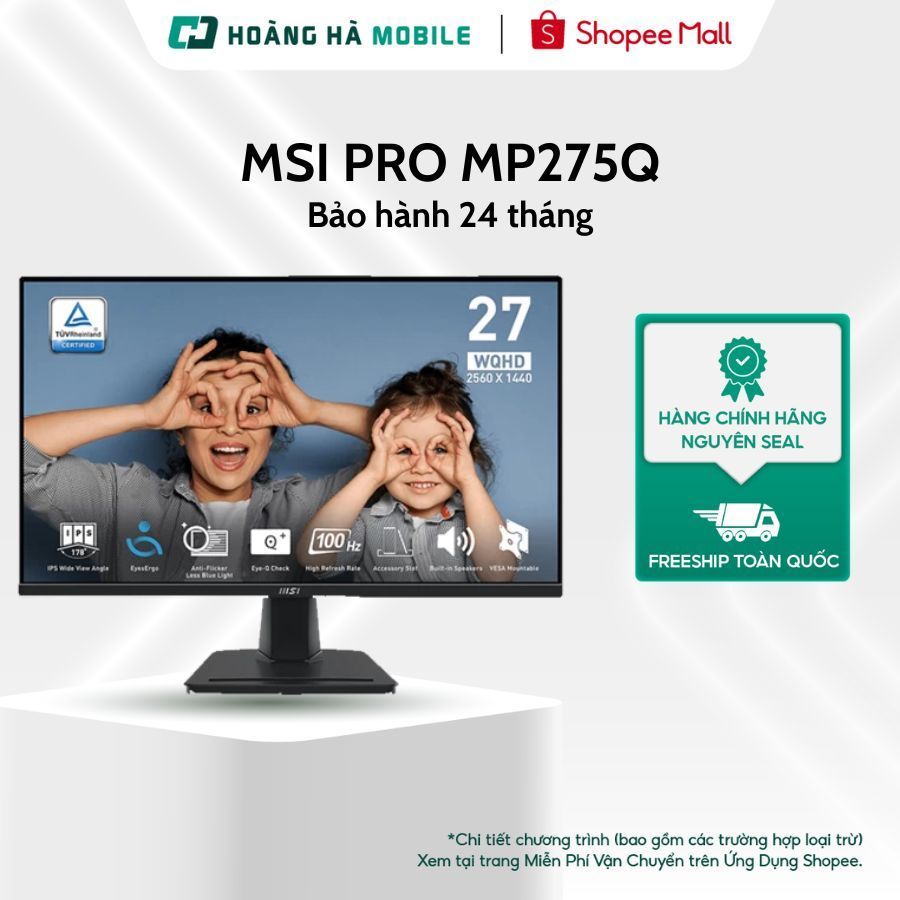 Màn hình MSI PRO MP275Q (27 inch/QHD/IPS/100Hz/1ms/Loa) - Chính hãng