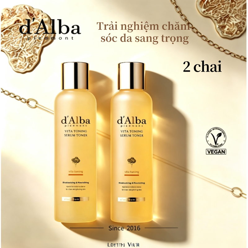 Bộ đôi d'Alba Toning Serum Toner (2 sản phẩm - d'Alba Vita Toning Serum Toner 180ml)