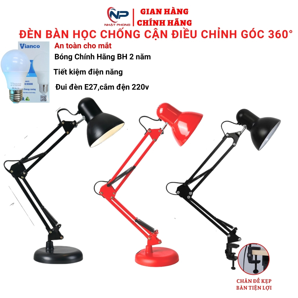 Đèn học để Bàn, đèn học chống cận bảo vệ mắt sử dụng đế để bàn hoặc kẹp…