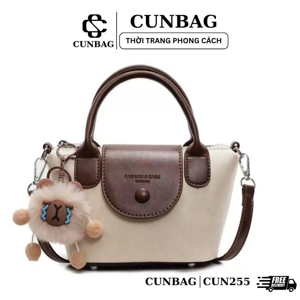 Túi Xách Nữ Dáng Hộp "Luxe Pearl" – Khóa Cài Kim Loại CUN255