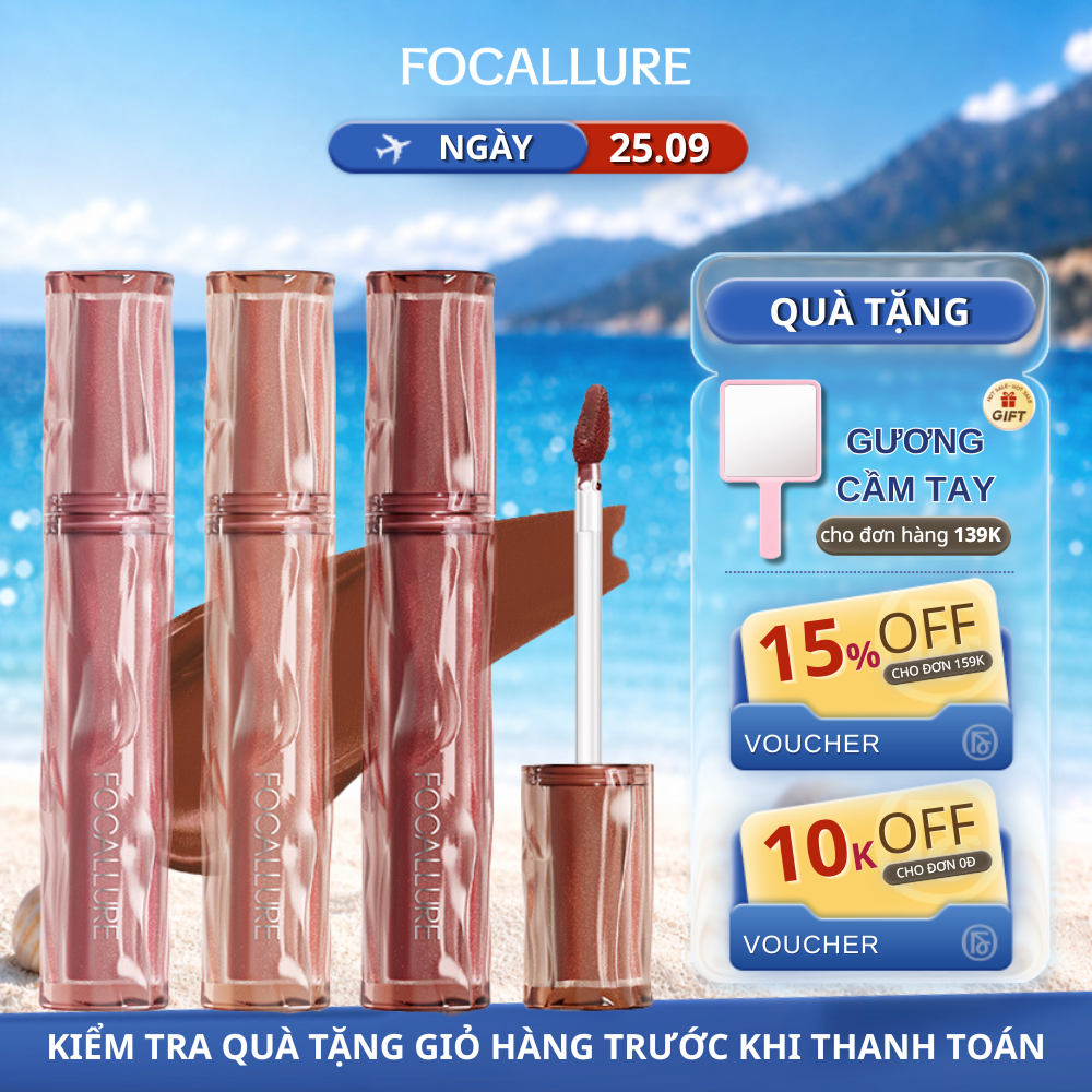 FOCALLURE Son Kem Nhung Lì Mềm Mịn Thoáng Khí Cảm Giác Nhẹ Dưỡng Ẩm Lâu Trôi - 2G