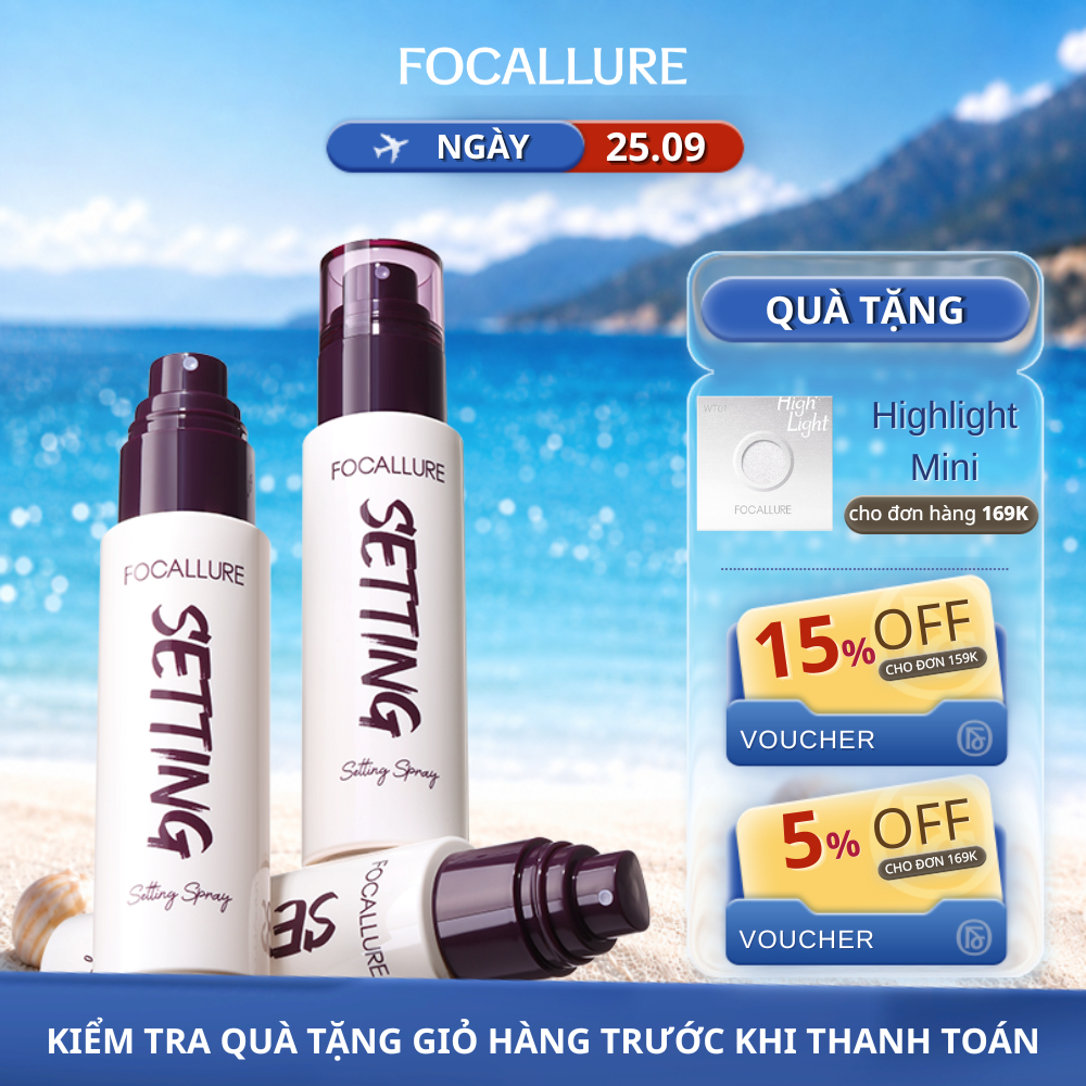 FOCALLURE Xịt Khóa Makeup Giữ Lớp Trang Điểm Bền Lâu Trôi 65ml