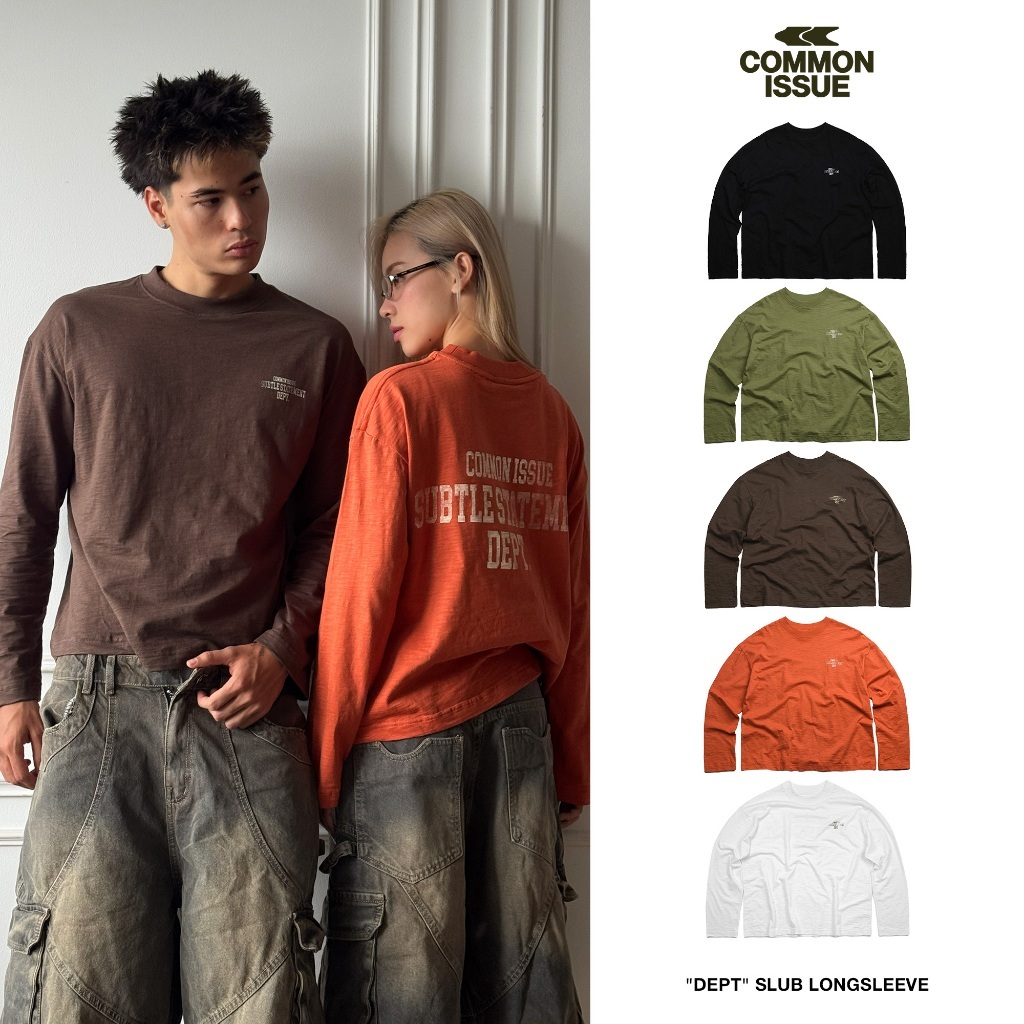 Áo Thun Tay Dài Form Boxy "DEPT” Chất Vải Slub Mỏng 220gsm Unisex Nam Nữ…