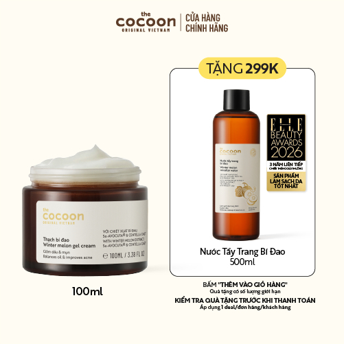 Bigsize - Thạch Bí Đao Cocoon (Kem dưỡng) Cấp Ẩm Và Ngừa Mụn 100ml