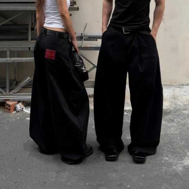 QUẦN KAKI FBLS HUGE PANTS UNISEX - Quần form rộng phồng, tôn dáng, xếp ly, có…