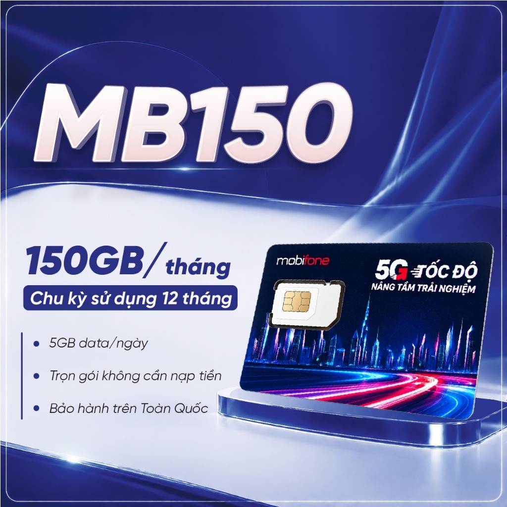 🌟[5GB/ngày] Sim Mobifone 5G MDT50 5GB/ngày trọn gói 12 tháng – Data thả ga mạng siêu mượt mà