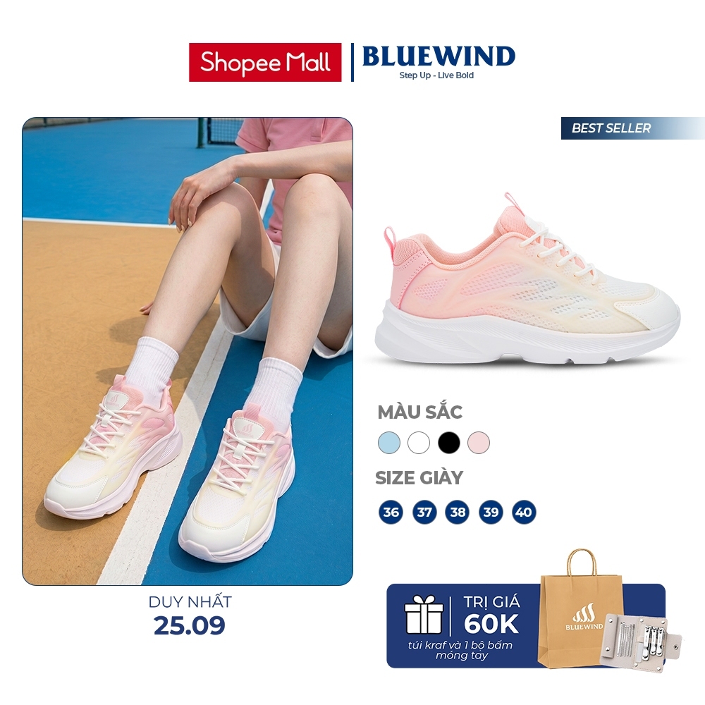 Giày Thể Thao Nữ Siêu Nhẹ BLUEWIND Đế Êm Mềm Trẻ Trung, Năng Động Dễ Phối Đồ 68876