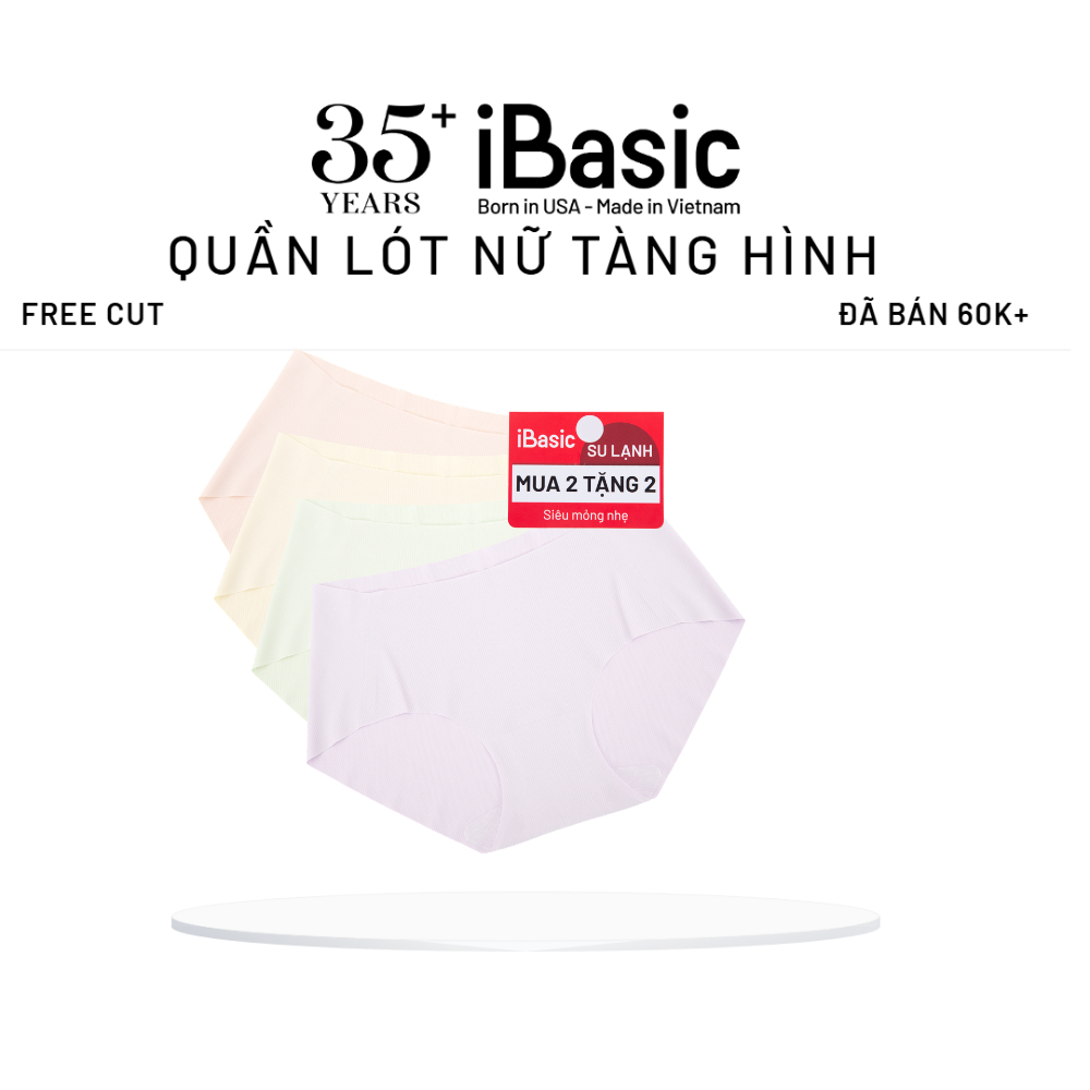 Combo pack 4 quần lót su nữ siêu mỏng không lộ viền đáy kháng khuẩn iBasic…