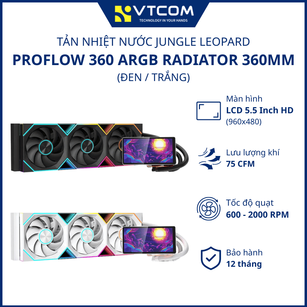 Tản Nhiệt Nước CPU AIO Leopard ProFlow 360 ARGB Radiator 360mm - Hàng chính hãng