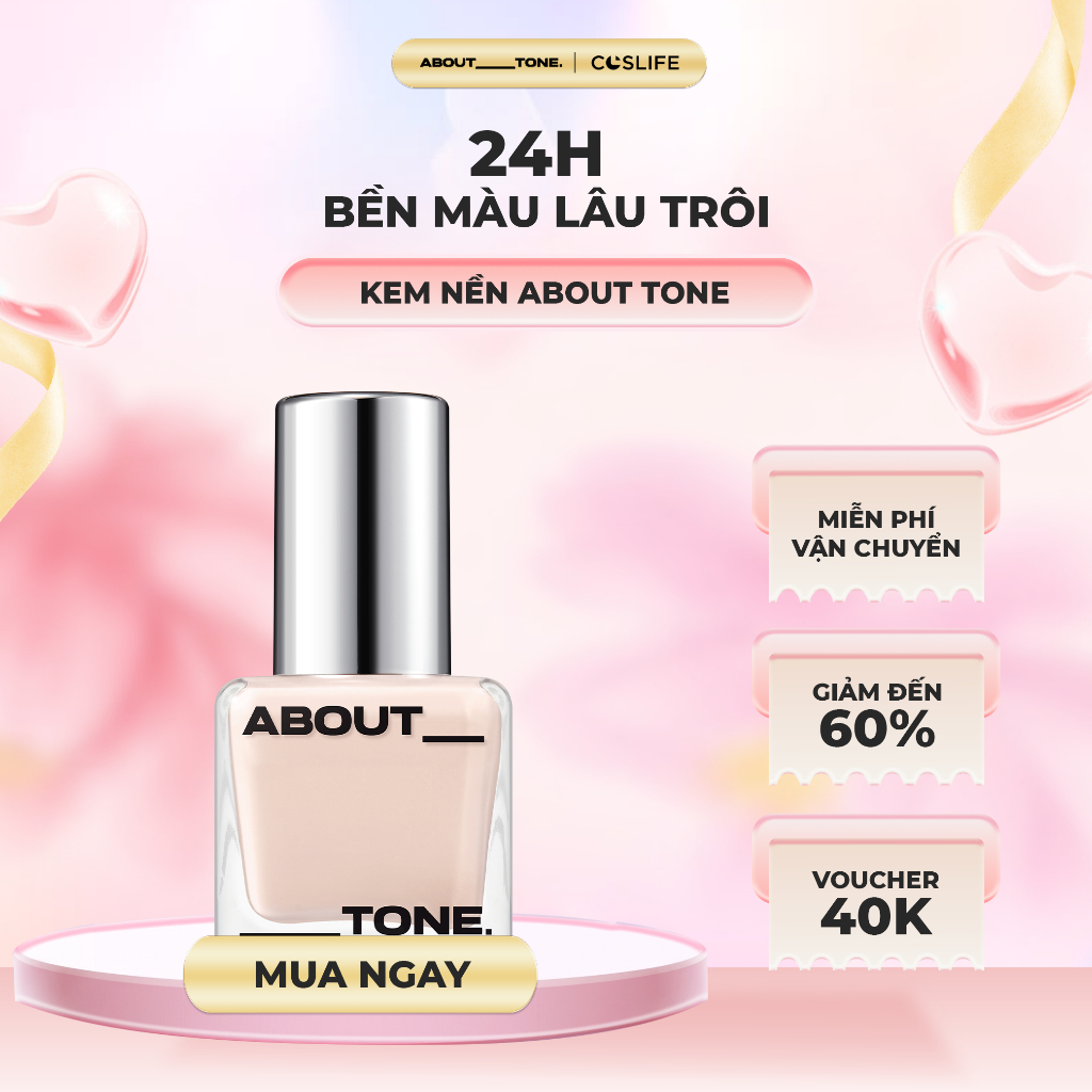 [FS BACKTOSCHOOL] Kem Nền ABOUT_TONE Kiềm Dầu Lâu Trôi 24H Che Phủ Cao Dành Cho Mọi Loại Da 30ml  SPF30 PA++