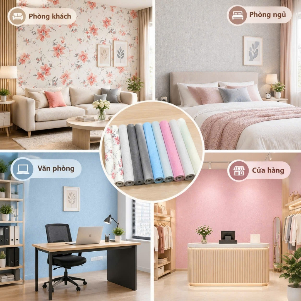 Xốp dán tường 3D vân vải tráng nhôm 2.4m x 50cm - ảnh 3