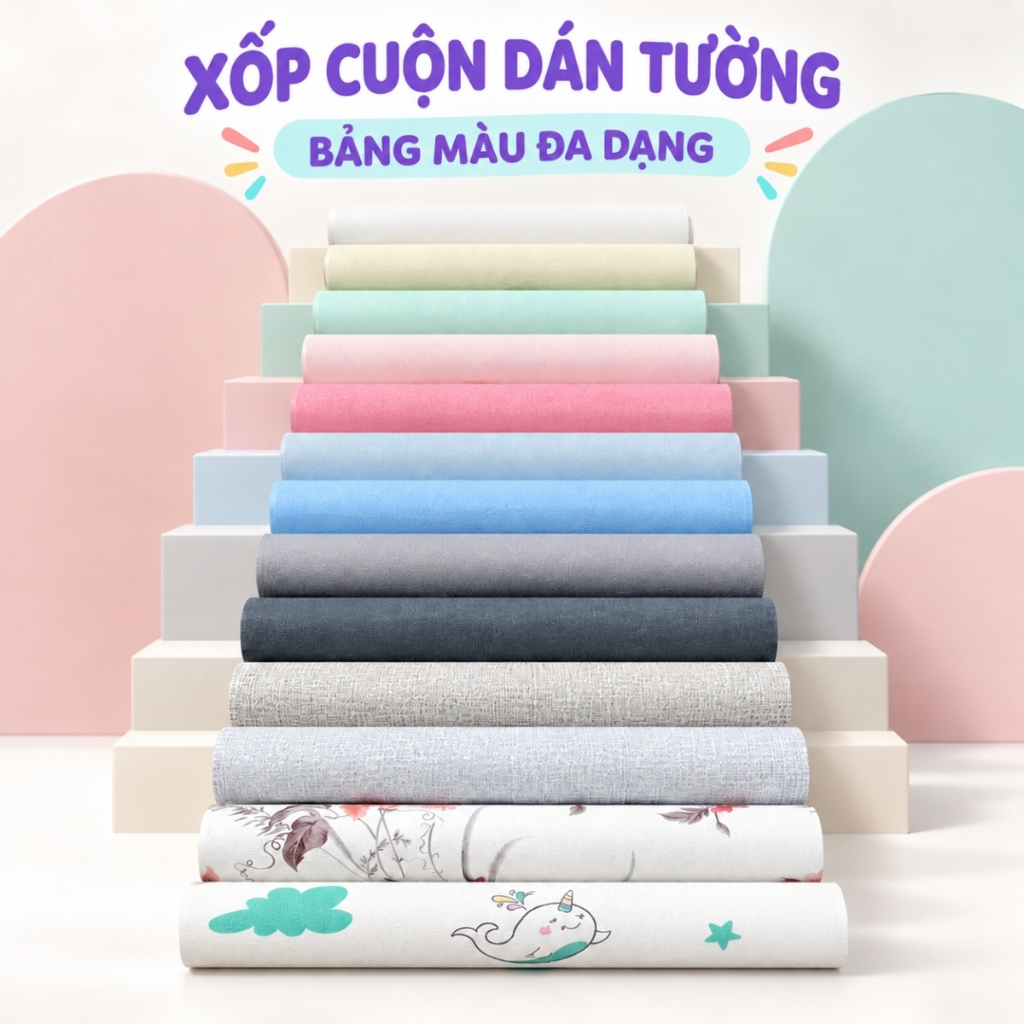 Xốp dán tường 3D vân vải 2.4m x 50cm
