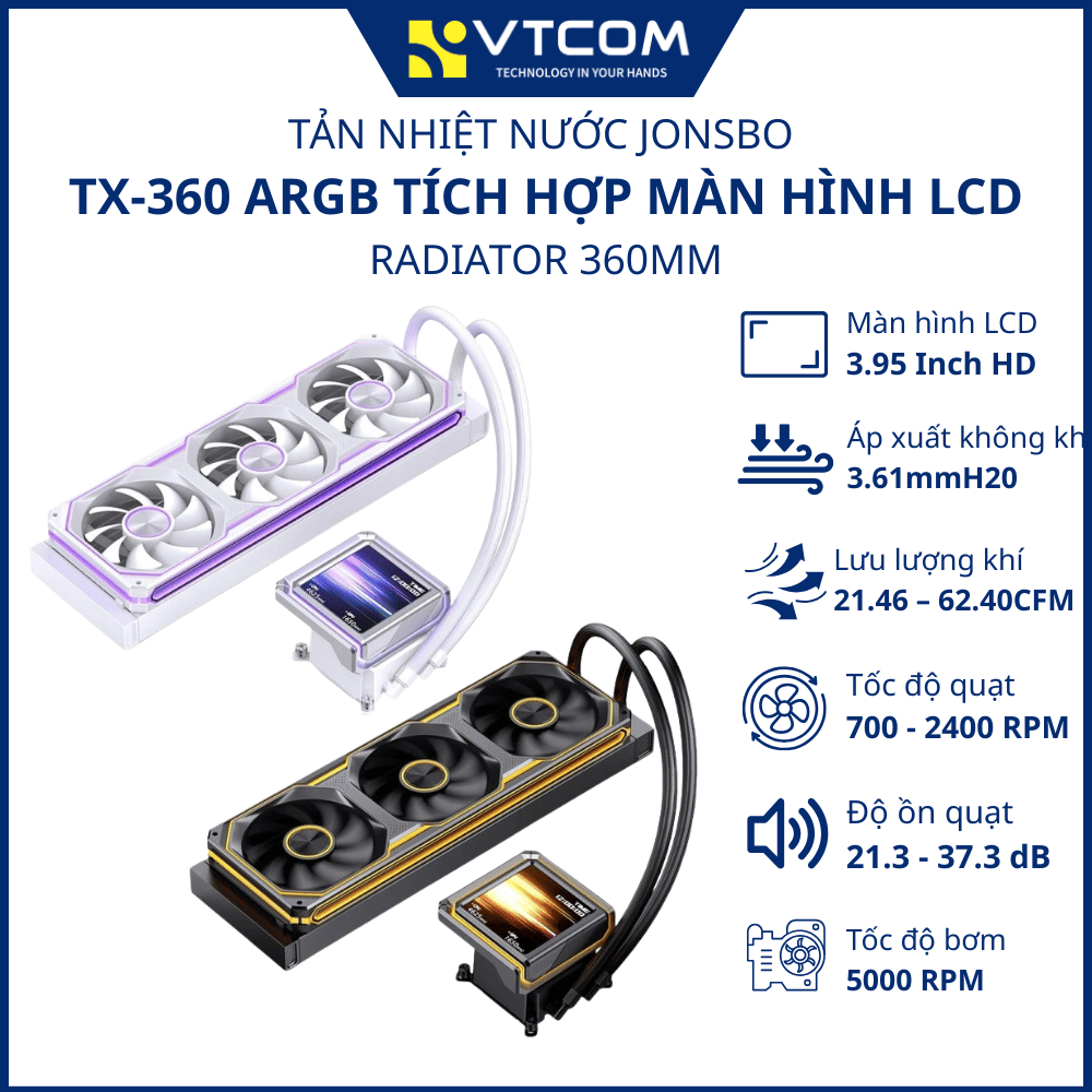 Tản nhiệt nước AIO Jonsbo TX-360 ARGB Radiator 360mm - Hàng chính hãng