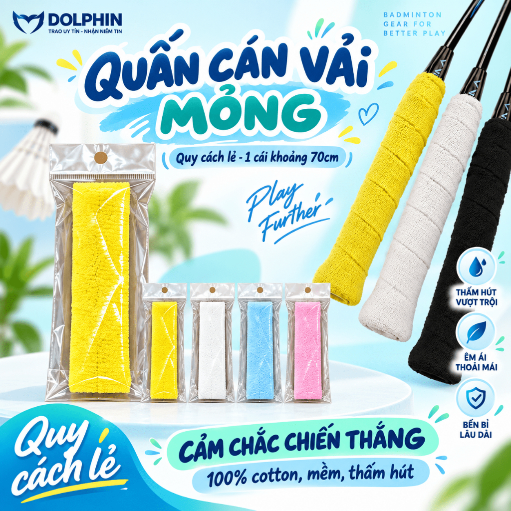 LẺ 1 CÁI Quấn cán vải 70CM mỏng nhẹ mềm 100% cotton thấm hút mồ hôi cao cấp