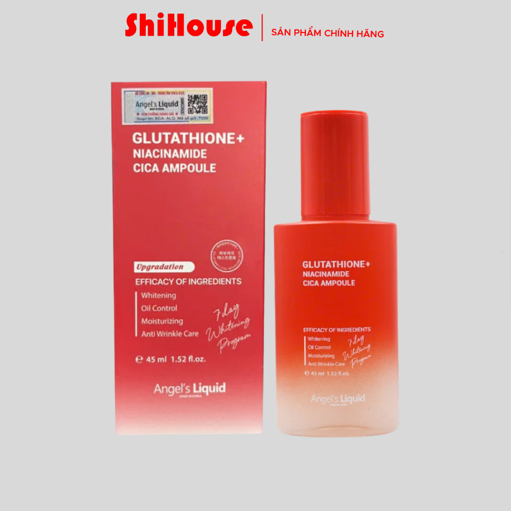 [ ĐẠI LÝ CHÍNH HÃNG ] Serum dưỡng da Angel’s Liquid Glutathione + Niacinamide Cica Ampoule 45ml