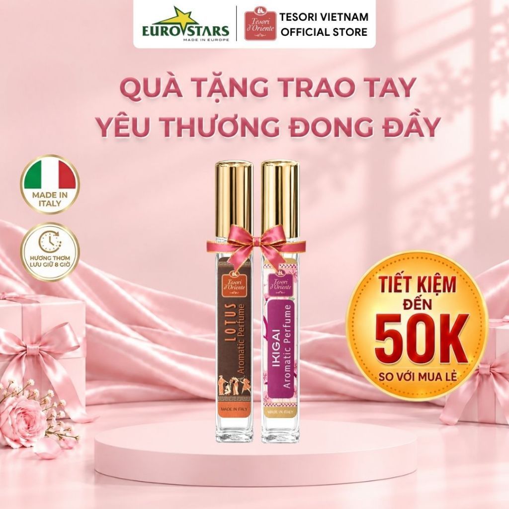 [COMBO TIẾT KIỆM] Set 2 Chai Nước Hoa Minisize Tesori D'Oriente 10ml Nhập Khẩu Ý - Tỏa Hương Quyến Rũ, Lưu Hương Đến 8H