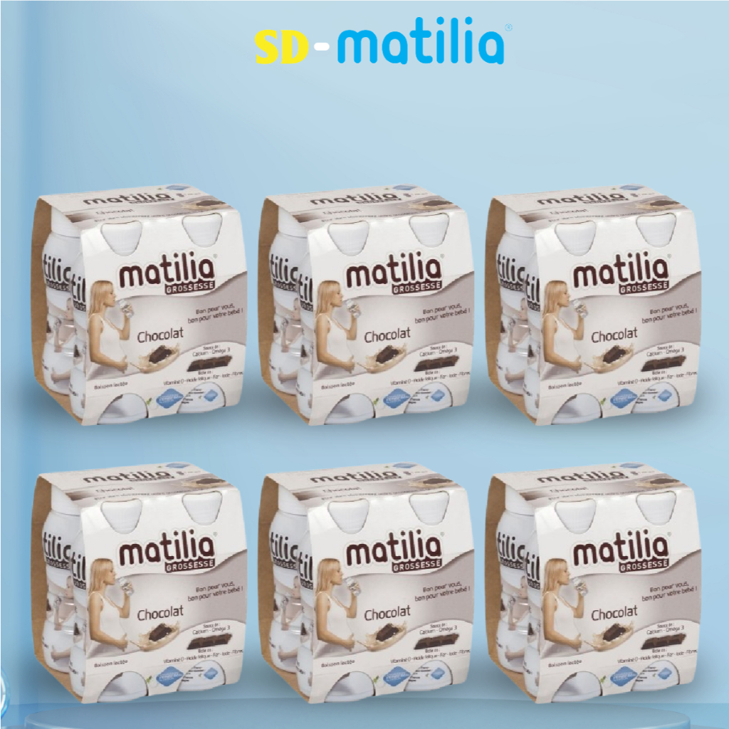 Sữa Bầu Matilia Grossesse Pháp Vị Socola- Set 6 lốc - Nhập Khẩu Chính Hãng