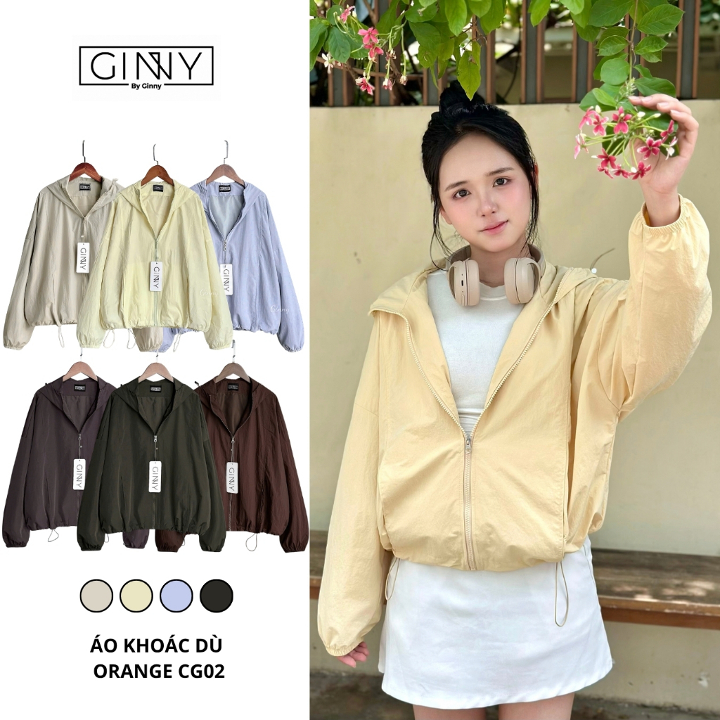 Áo khoác dù Orange 𝐆𝐈𝐍𝐍𝐘 CG02 chống nắng tia UV | Tone màu basic dễ phối | Trượt nước đi mưa nhẹ tốt