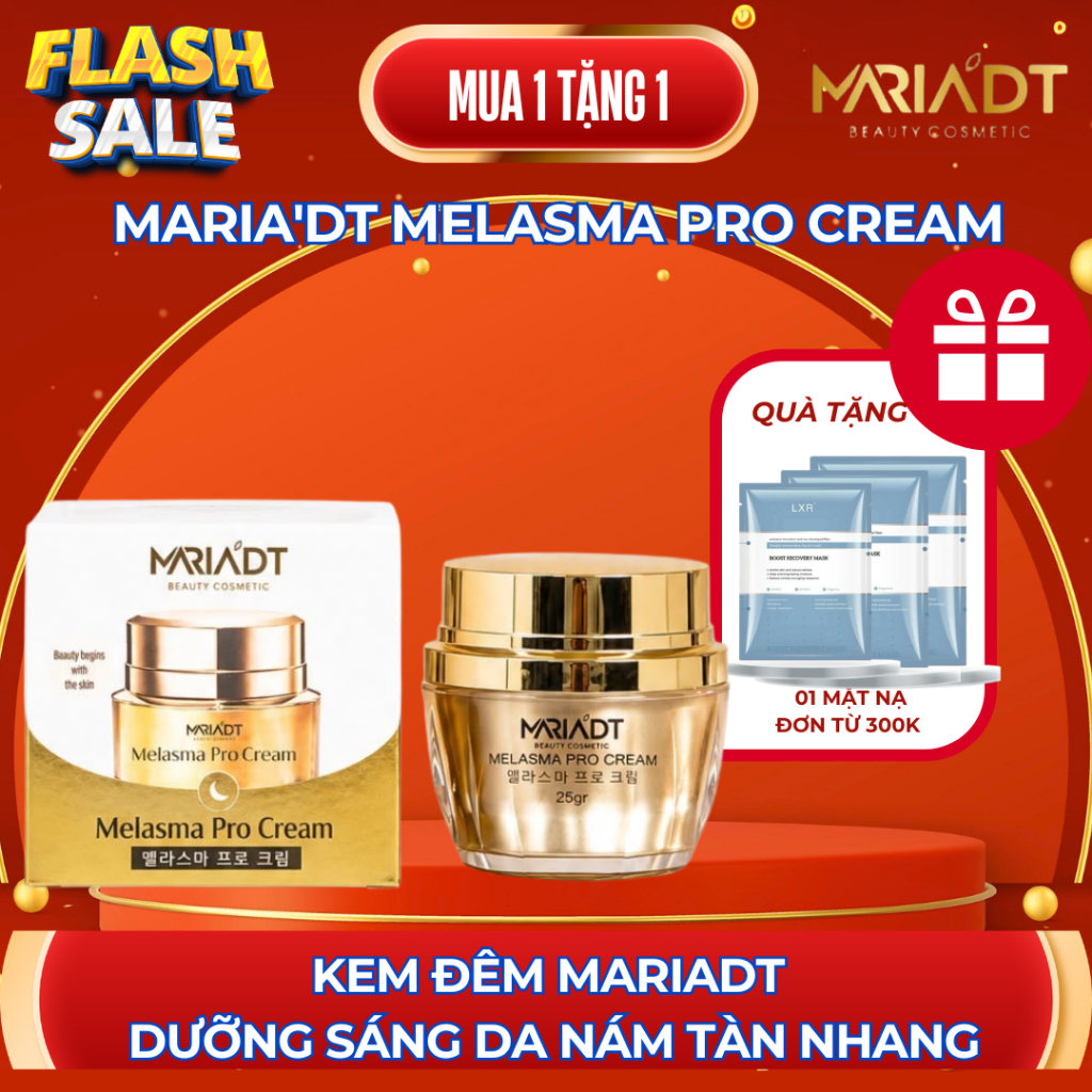 ✅ MARIA'DT Melasma Pro Cream Kem đêm Mariadt dưỡng sáng ngăn ngừa nám tàn nhang mẫu mới nhất
