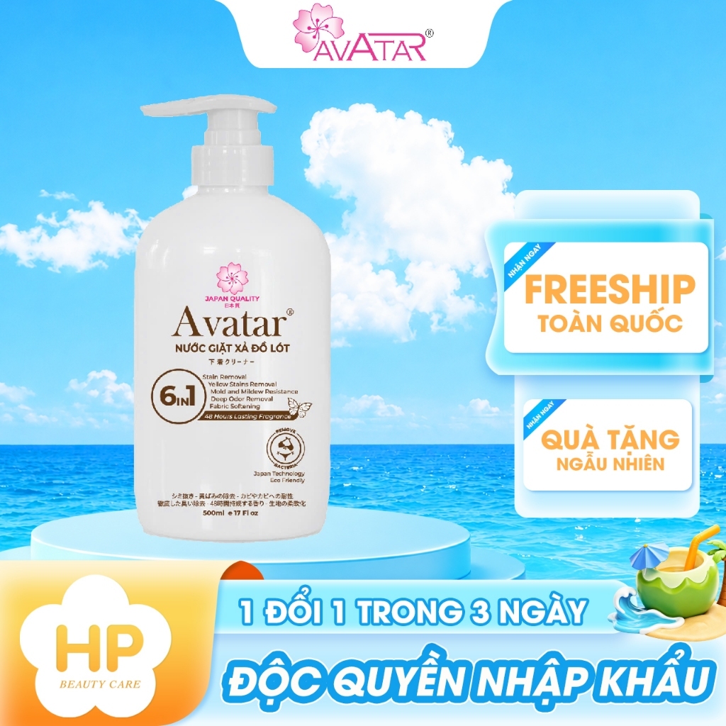 Nước Giặt Đồ Lót Avatar Lưu Hương 48 Hours 6 In 1 500ml (Màu Trắng)