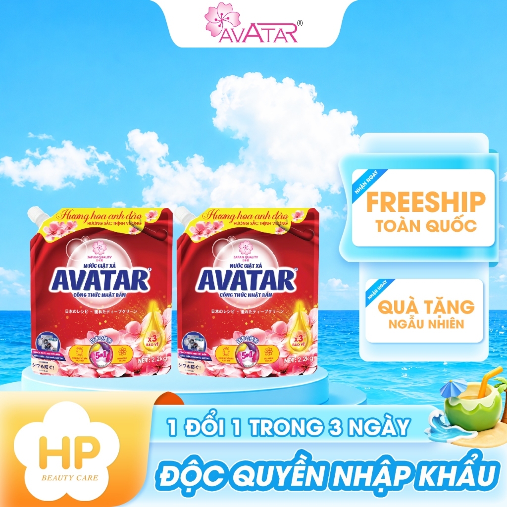 Combo 2 Túi Nước Giặt Xả Avatar Hương Sakura 4kg