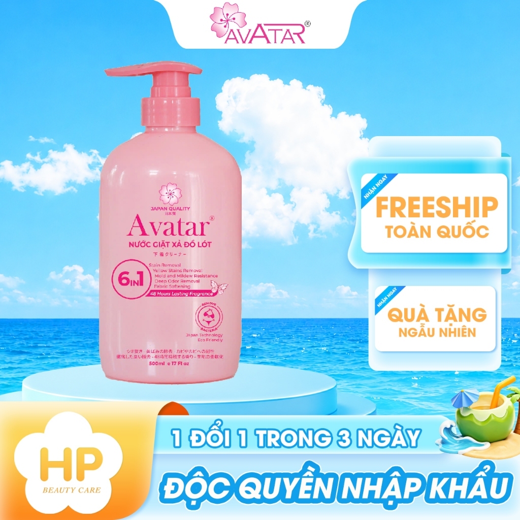Nước Giặt Đồ Lót Avatar Lưu Hương 48 Tiếng 6 Trong 1 500ml (Màu Hồng)