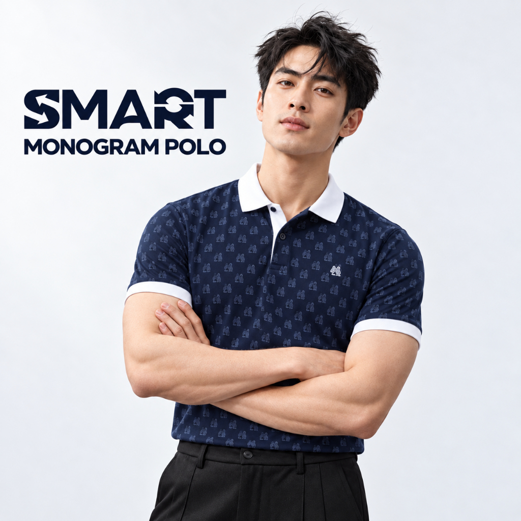 Áo polo nam TORANO MONOGRAM POLO in tràn họa tiết, chất thoáng khí, thoải mái, thanh lịch, sang trọng GSTP051