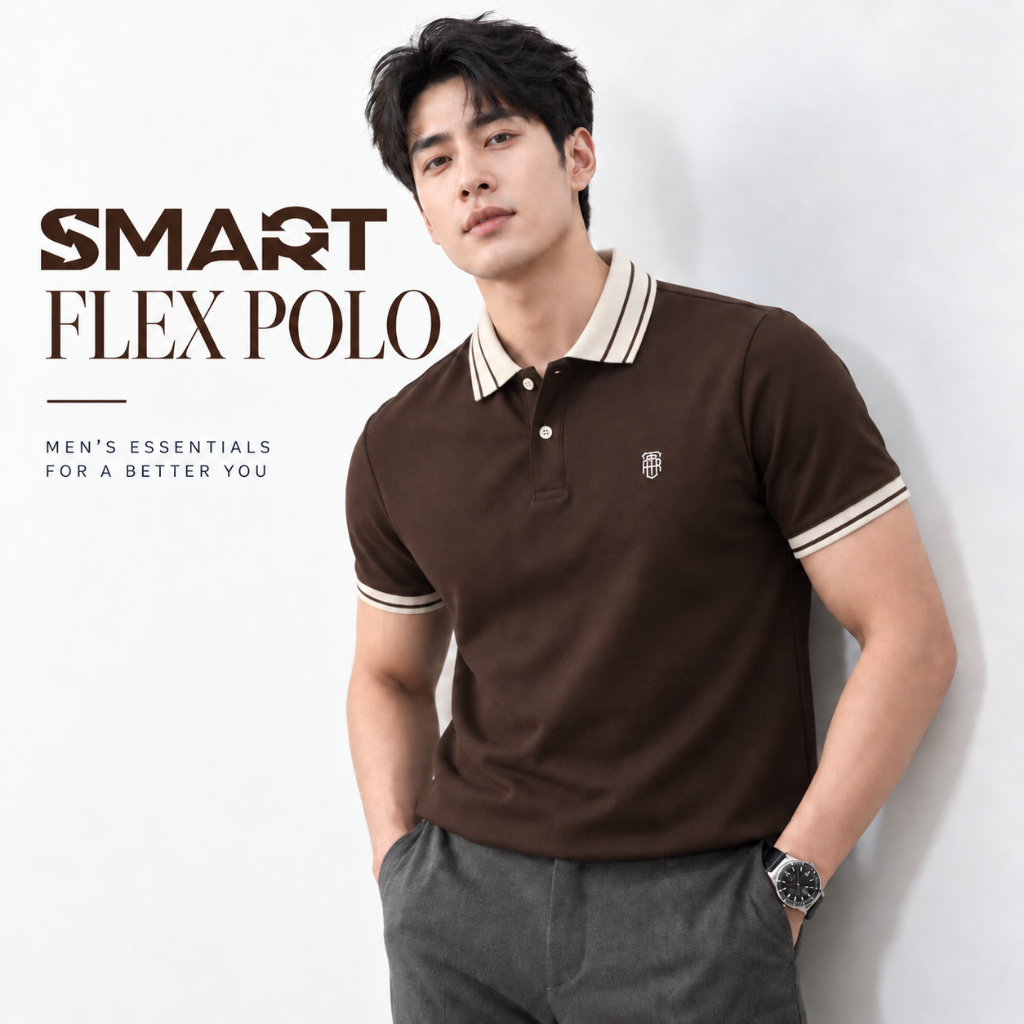 Áo polo nam  SMART FLEX TORANO trơn logo ngực, Chống Nhăn, Thoáng Khí, Thiết Kế Trẻ Trung HSTP903