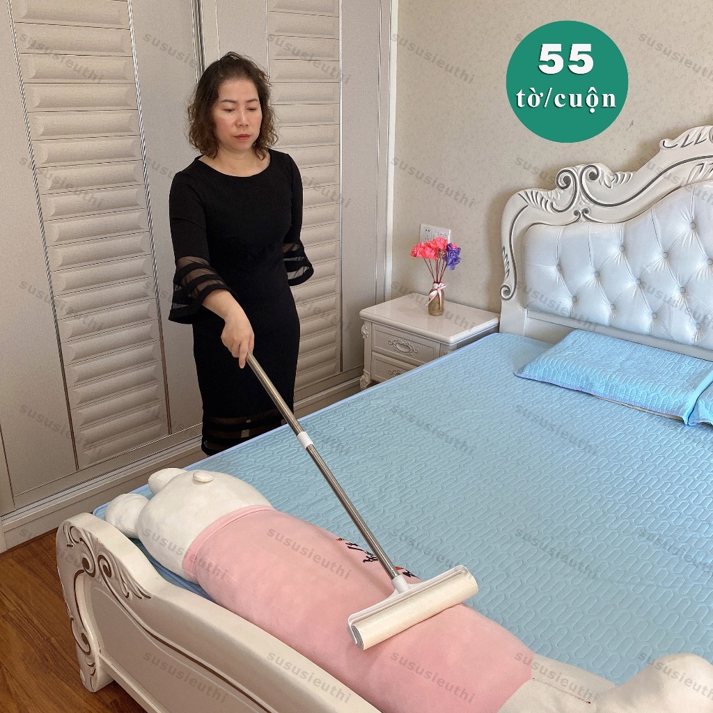 Cây lăn bụi cán dài Inox thu gọn 24cm*Dài 93cm làm sạch quần áo lăn giường ghế safa màn rèm】