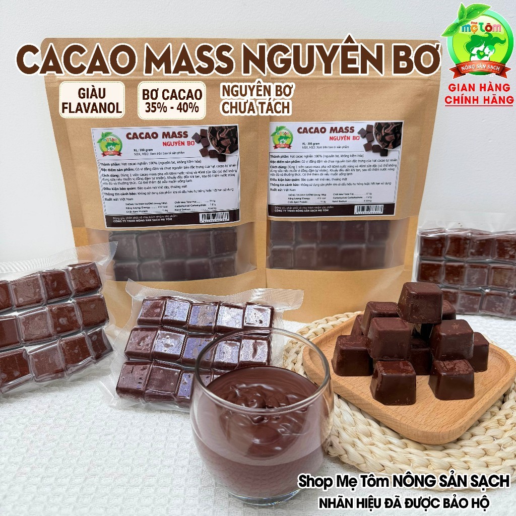 CACAO MASS VIÊN không tách bơ NGUYÊN CHẤT MẸ TÔM GIÀU FLAVANOL KHÔNG KIỀM HÓA, CA CAO MASS NGUYÊN CHẤT (có VAT ĐẦY ĐỦ)