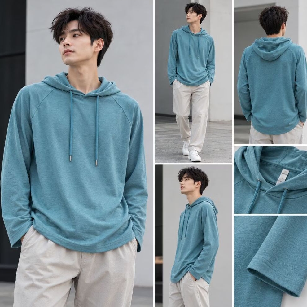 Áo Hoodie Nam Dài Tay Co Giãn 4 Chiều, Chất Thun Mềm Mịn, Thoáng Mát, Form Rộng Trẻ Trung H2196