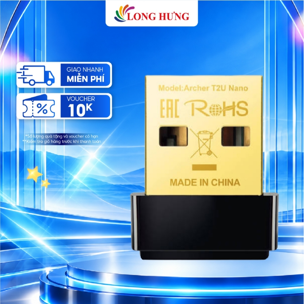 USB Wifi AC600 TP-Link Archer T2U Nano - Hàng chính hãng