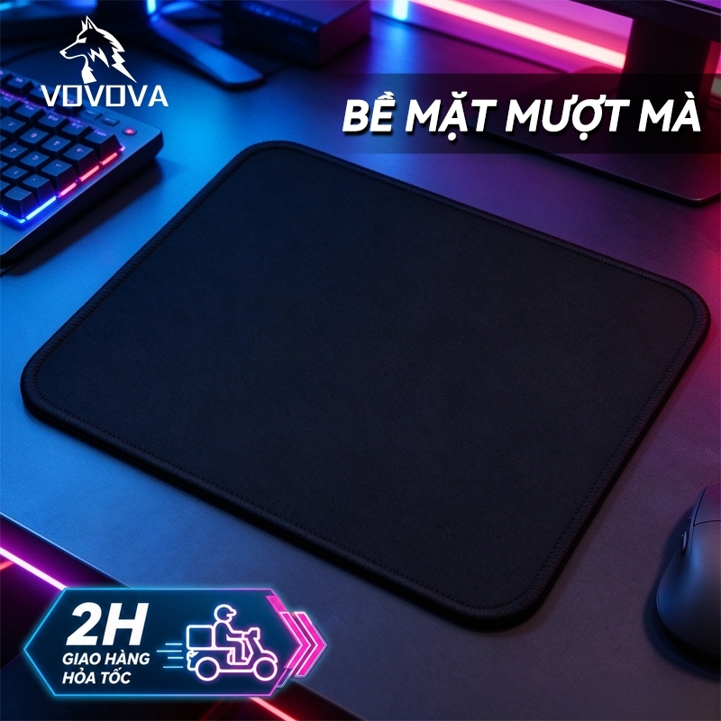 Lót chuột bàn phím gaming cỡ lớn màu đen, thảm chuột chống trượt, bề mặt speed, bo viền chắc, tấm lót bàn làm việc