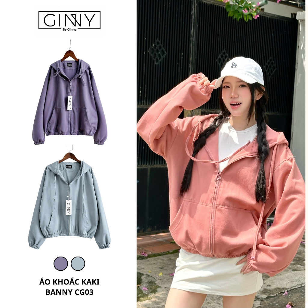 Áo khoác 𝐆𝐈𝐍𝐍𝐘 kaki Banny CG-03 màu sắc basic dễ phối chống nắng tốt