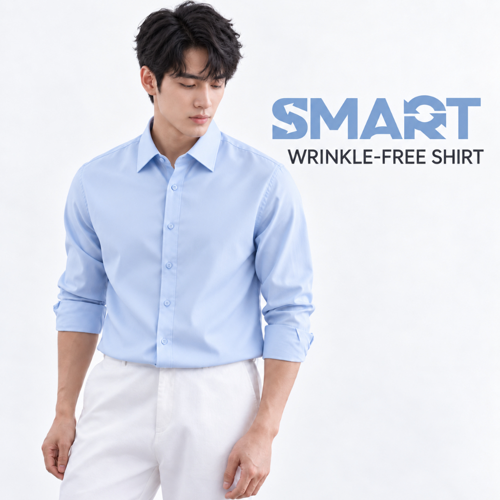 Áo sơ mi nam WRINKLE-FREE SHIRT TORANO dài tay trơn phom chuẩn lịch sự - FATB002