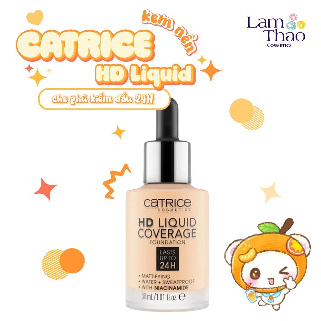 Kem Nền Che Phủ Kiềm Dầu 24H Catrice HD Liquid -Hàng Chính Hãng