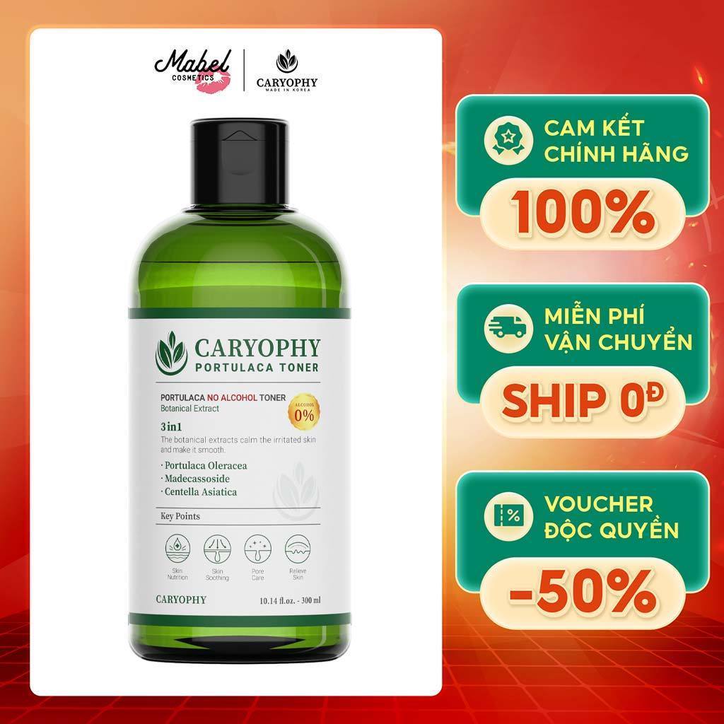 Nước Hoa Hồng Làm Dịu Da Giúp Giảm Mụn Caryophy Portulaca No Alcohol Toner - 300ml