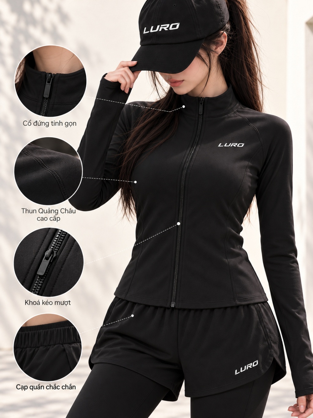 S3D — Set thể thao dài tay khóa kéo 3